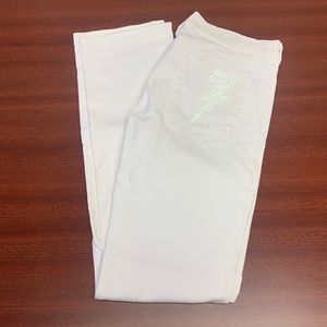 7FAM White Jeans